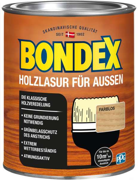 Bondex Holzlasur für Außen Farblos, 750 ml
