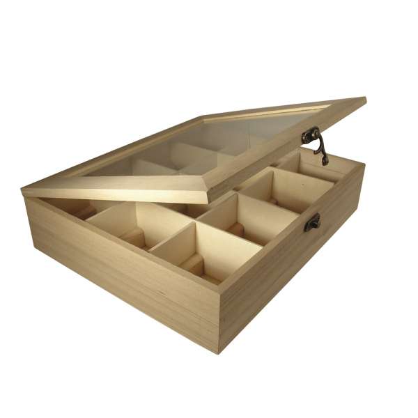 Holz Teebox 12 Fächer FSC 6241500