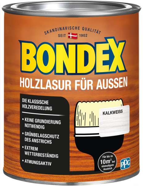 Bondex Holzlasur für Aussen kalkweiss, 0,75L